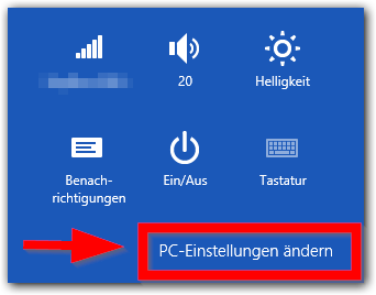 Windows 8: PC-Einstellungen ändern (Charm Bar)