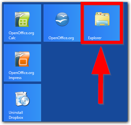 Windows 8: Windows-Explorer Kachel (Tile)
