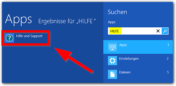 Windows 8: Hilfe und Support App