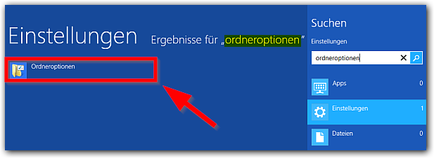 Windows 8 Einstellungen: Ordneroptionen