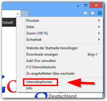 Windows 8: Internet Explorer für Desktop Internetoptionen