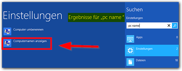 Windows 8: PC-Name
