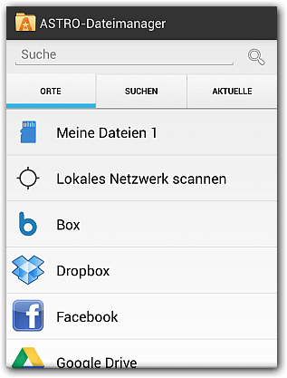 Android: Astro Dateimanager Screenshot