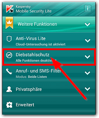 Kaspersky Mobile Security Screenshot