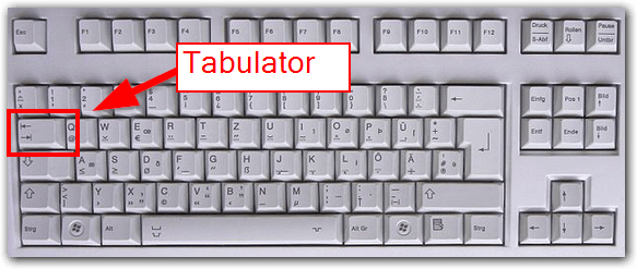 Tabulator-Taste