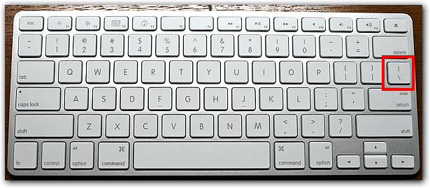 Backslash auf der englischen Mac Tastatur