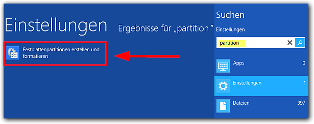 Windows 8: Festplattenpartitionen erstellen und formatieren