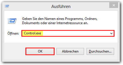 Windows: control.exe