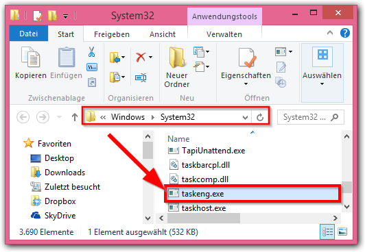taskeng.exe -> C:\Windows\System32