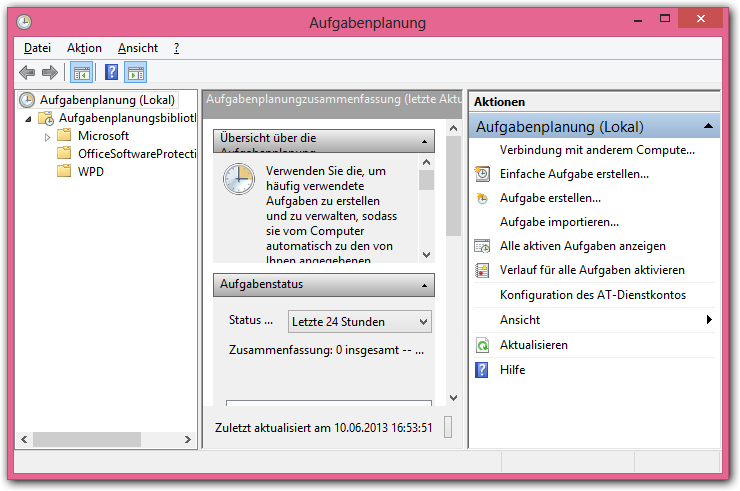 Windows 8 -> Aufgabenplaner