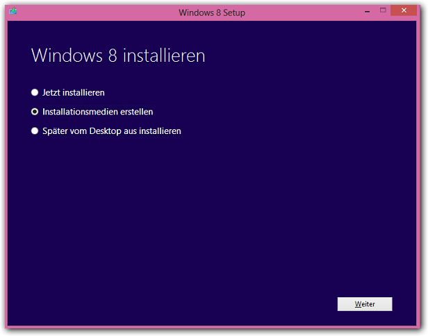 Windows 8: Installationsmedien Erstellen