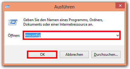 Windows Befehl: msconfig