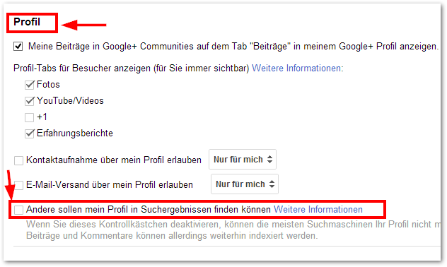 Google Plus aus der Suche entfernen