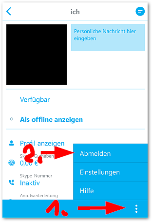 Android Skype-App ausloggen / abmelden