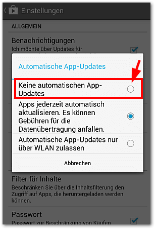 Android: Keine automatischen App-Updates