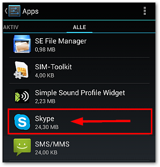 Android: Skype-App