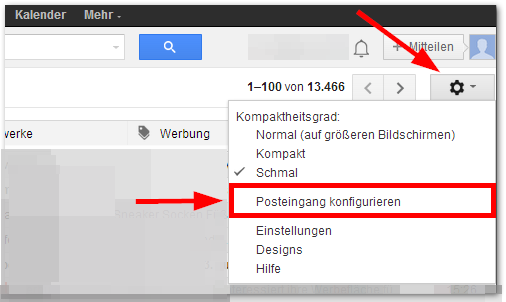 Gmail: Posteingang konfigurieren