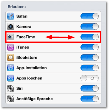 iPhone iPad: FaceTime deaktivieren bzw. aktivieren