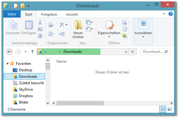 Grüner Balken im Windows Explorer (File Explorer)