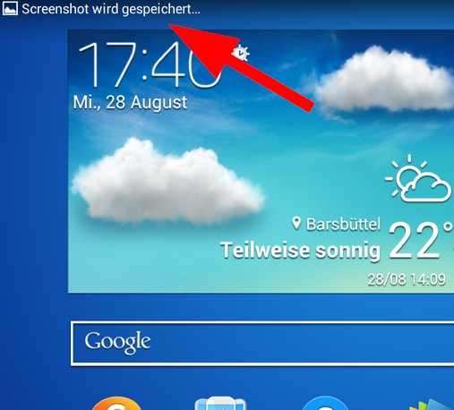 Samsung: Screenshot aufgenommen