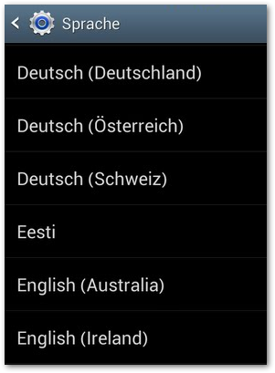 Samsung Galaxy S3: Sprache auswählen