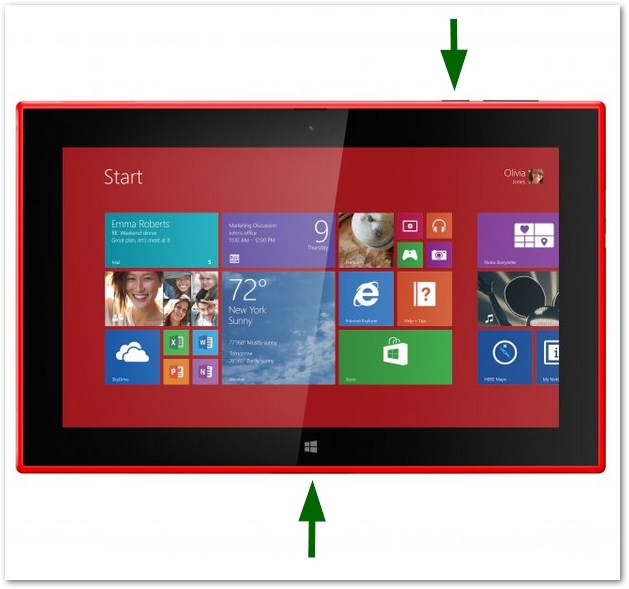 Windows Phone 8: Nokia Lumia 2520: Screenshots erstellen