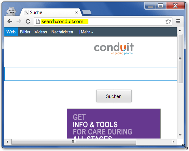 search.conduit.com Screenshot