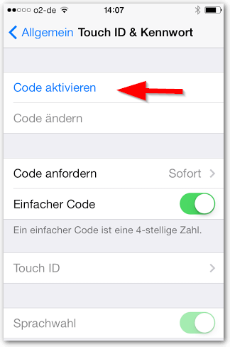 iPhone: Code aktivieren