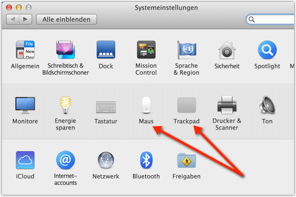 Mac: Trackpad Einstellungen