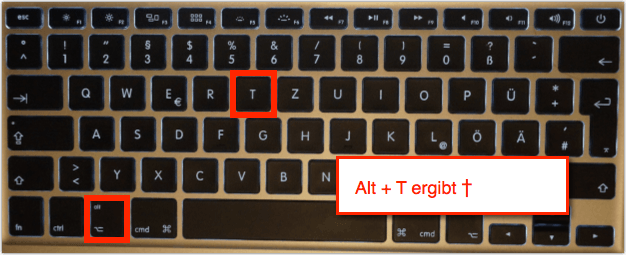 Mac: Shortcut Alt + T erzeugt †