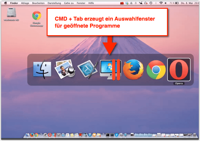 Mac: Zwischen Programmen schalten