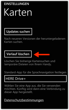 Windows Phone: Navigation/Karten Verlauf löschen