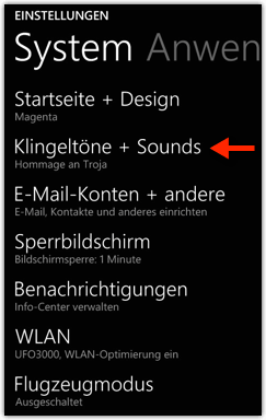 Windows Phone 8.1: Klingeltöne + Sounds