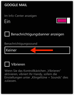 Windows Phone: Gmail Sound