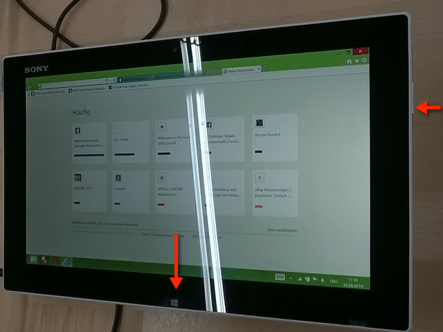 Windows 8 Tablet: Screenshot machen auf dem Touchdisplay