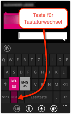 Windows Phone Tastatur Sprache wechseln