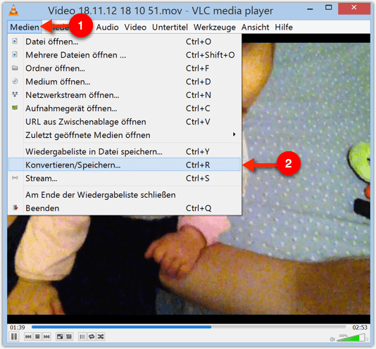 VLC Media Player: Konvertieren/Speichern