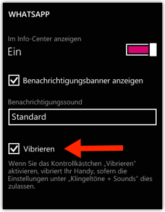 Windows Phone: WhatsApp Vibration