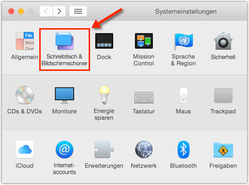 Schreibtisch & Bildschirmschoner Einstellungen bei Mac, iMac, MacBook Pro und MacBook Air