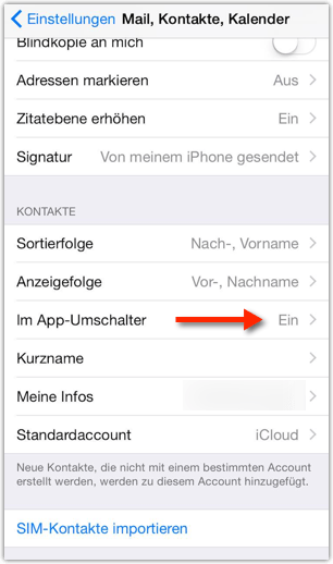 iOS: Im App-Umschalter
