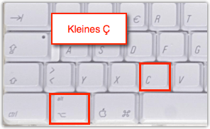 Mac: C mit Cedille ç (Kleinbuchstabe)