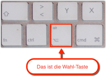 Wahl-Taste auf der Mac-Tastatur