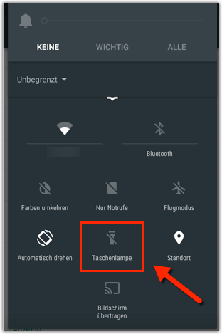 Android 5 Taschenlampe