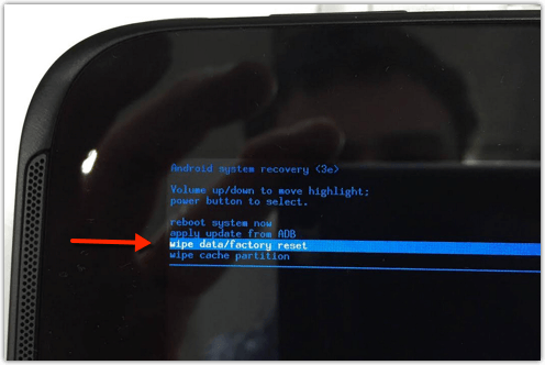 Nexus 10: wipe data/factory reset