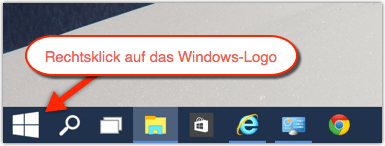 Windows 10: Systemsteuerung mit dem rechten Mausklick öffnen