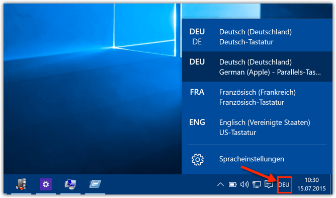 Windows 10 Zwischen Sprachen schalten