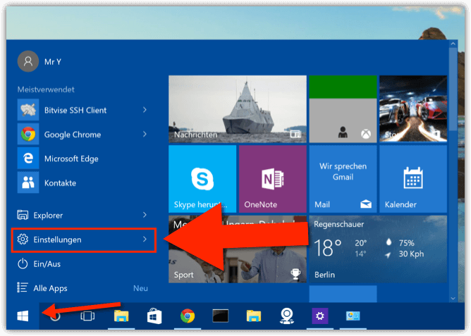 Windows 10 Einstellungen