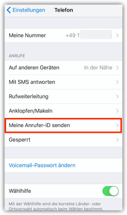 iPhone: Meine Anrufer-ID senden