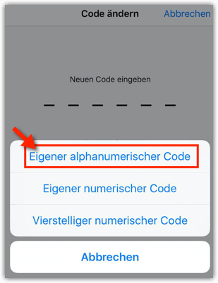 Eigener alphanumerischer Code