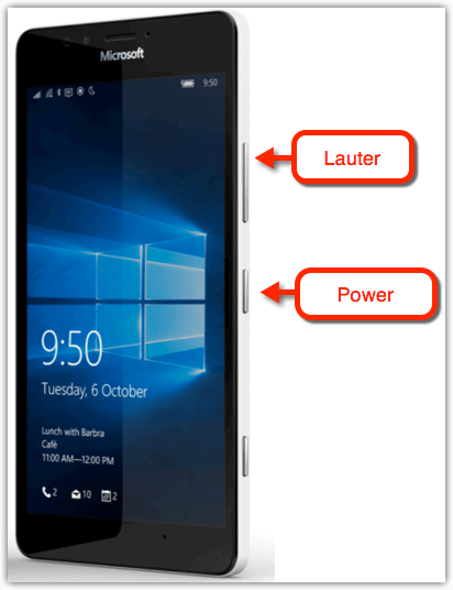 Microsoft Lumia Screenshot-Tasten